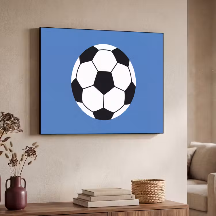 Art Frame - Soccer - Black and White - Sports - Illustration - Blue — 4