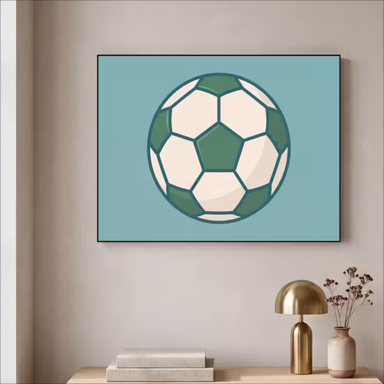 Art Frame - Soccer - Geometric - Sports - Illustration - Blue-green — 3