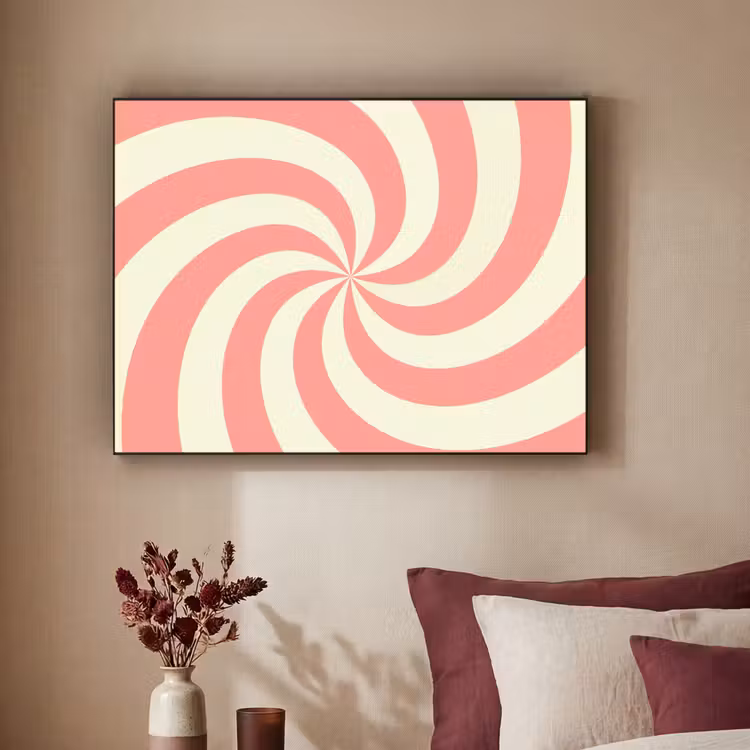 Art Frame - Spiral - Pattern - Abstract - Pink - Beige — 2