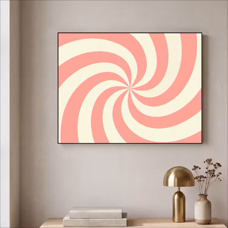 Art Frame - Spiral - Pattern - Abstract - Pink - Beige — 3