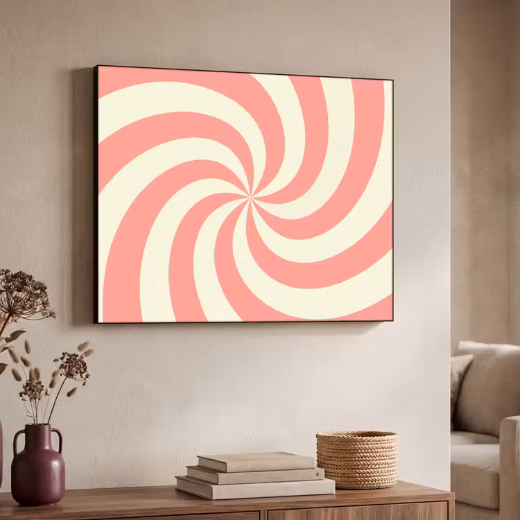 Art Frame - Spiral - Pattern - Abstract - Pink - Beige — 4