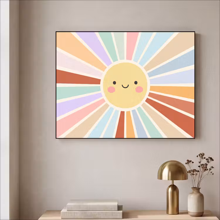 Art Frame - Sun - Rays - Cheerful - Colorful - Abstract — 3