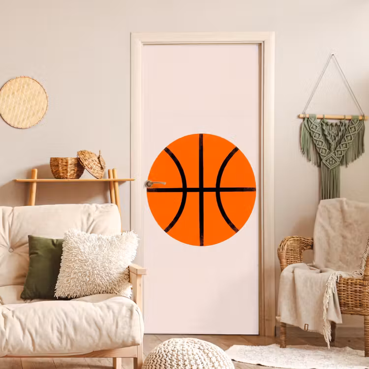 Door sticker - Basketball - Ball - Sports - Illustration - Orange — 3