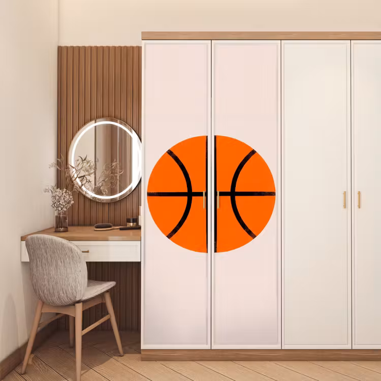 Door sticker - Basketball - Ball - Sports - Illustration - Orange — 4