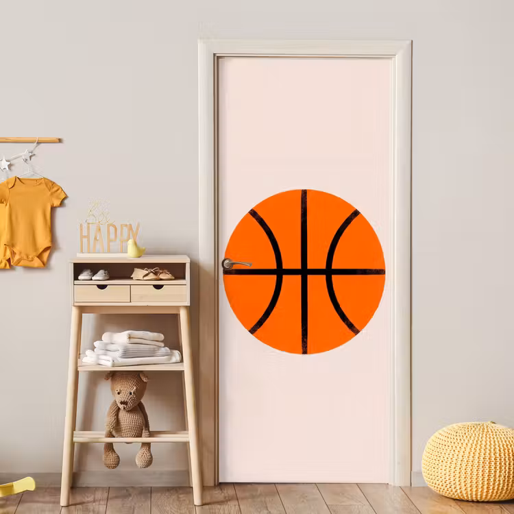 Door sticker - Basketball - Ball - Sports - Illustration - Orange — 5