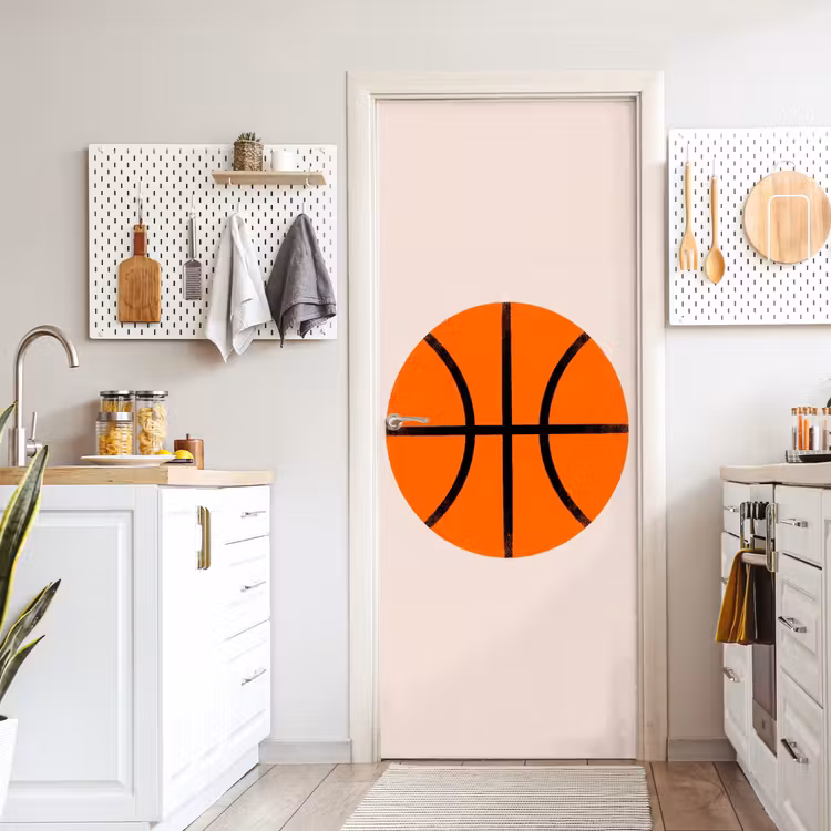 Door sticker - Basketball - Ball - Sports - Illustration - Orange — 6