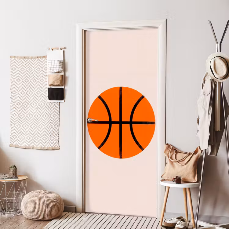 Door sticker - Basketball - Ball - Sports - Illustration - Orange — 7