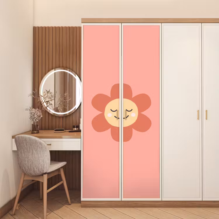 Door sticker - Flowers - Cartoon - Child - Pink — 4