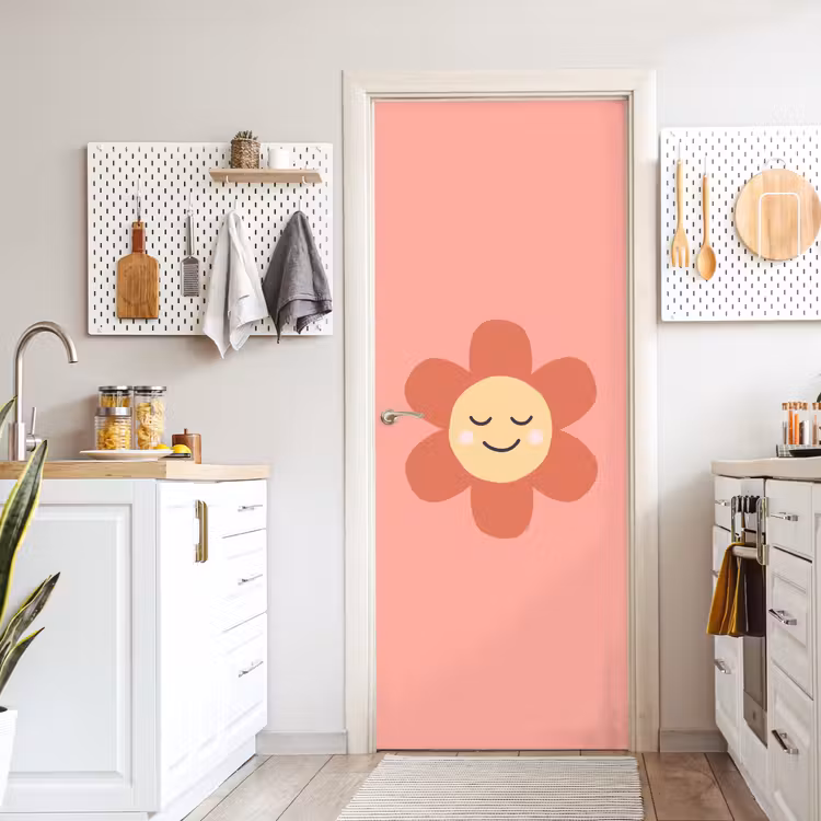 Door sticker - Flowers - Cartoon - Child - Pink — 6