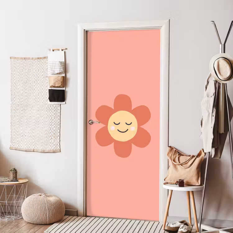 Door sticker - Flowers - Cartoon - Child - Pink — 7