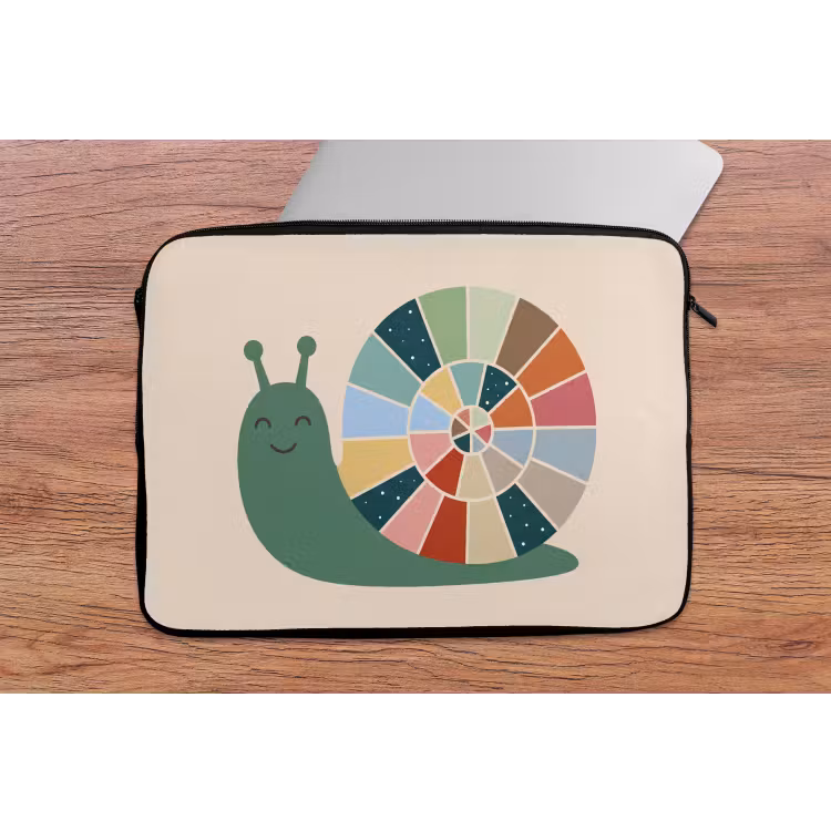 Laptop Sleeve - Animals - Snail - Colorful - Illustration — 2