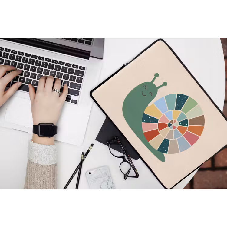 Laptop Sleeve - Animals - Snail - Colorful - Illustration — 3