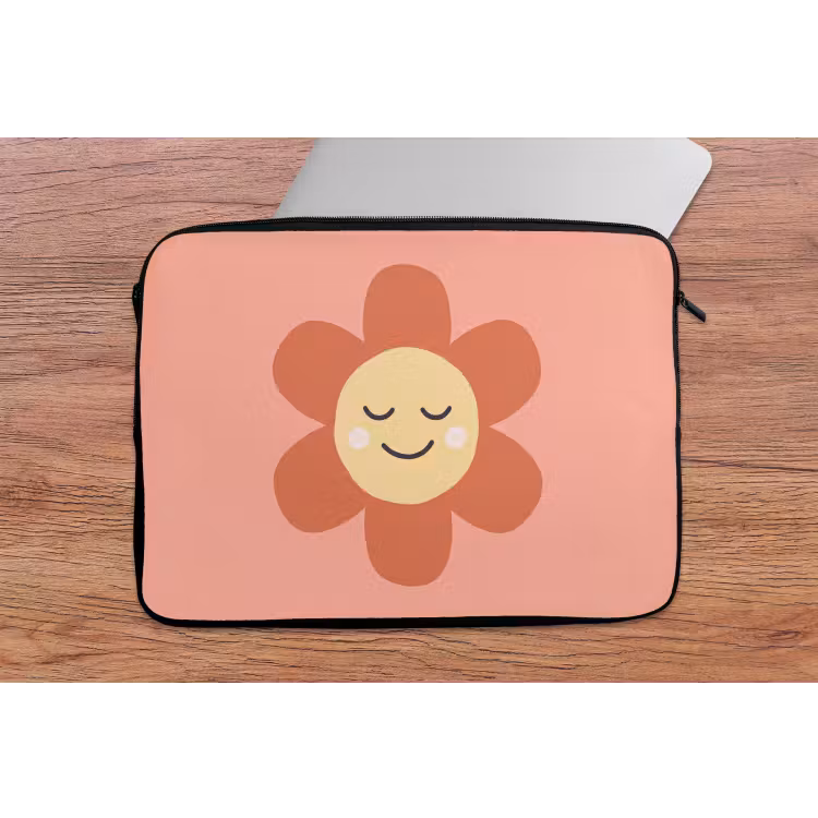 Laptop Sleeve - Flowers - Cartoon - Child - Pink — 2