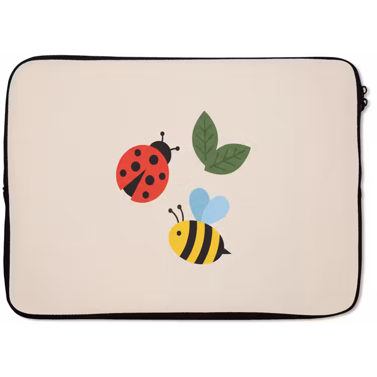 Laptop Sleeve - Insect - Leaf - Nature - Playful - Illustration — 1