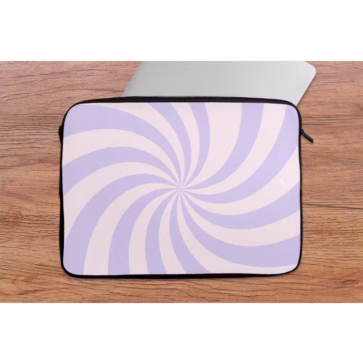 Laptop Sleeve - Pattern - Spiral - Abstract - Modern - Purple-Pink — 2