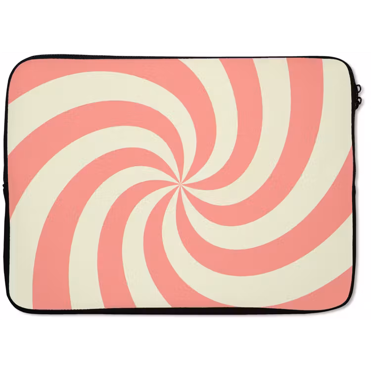 Laptop Sleeve - Spiral - Pattern - Abstract - Pink - Beige — 1