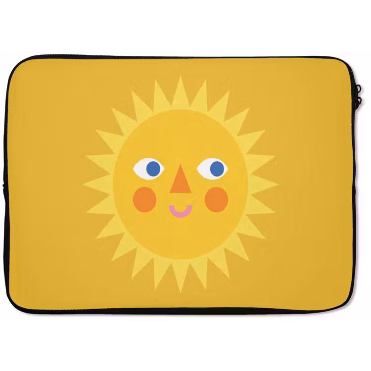 Laptop Sleeve - Sun - Face - Summer - Illustration - Yellow — 1