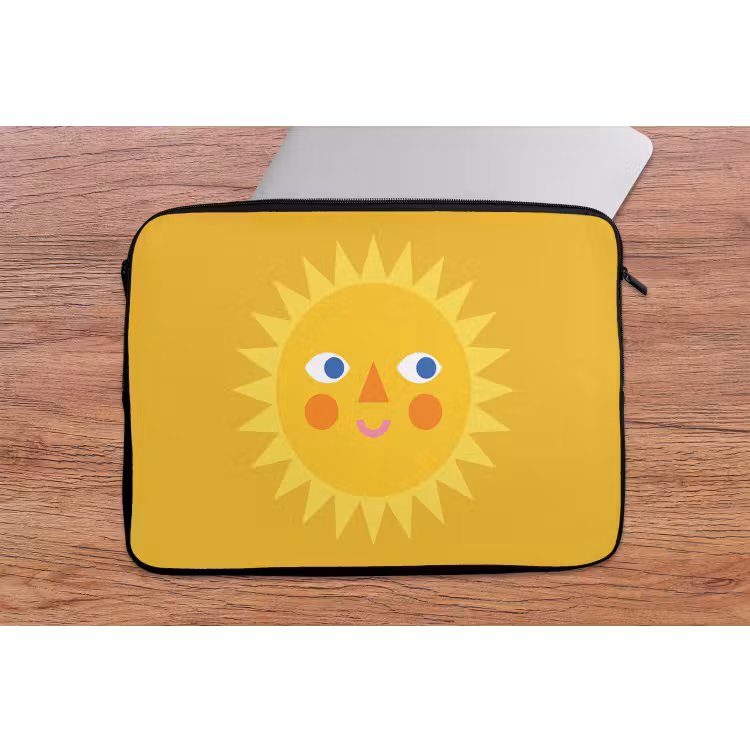 Laptop Sleeve - Sun - Face - Summer - Illustration - Yellow — 2