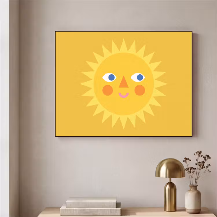 Art Frame - Sun - Face - Summer - Illustration - Yellow — 3