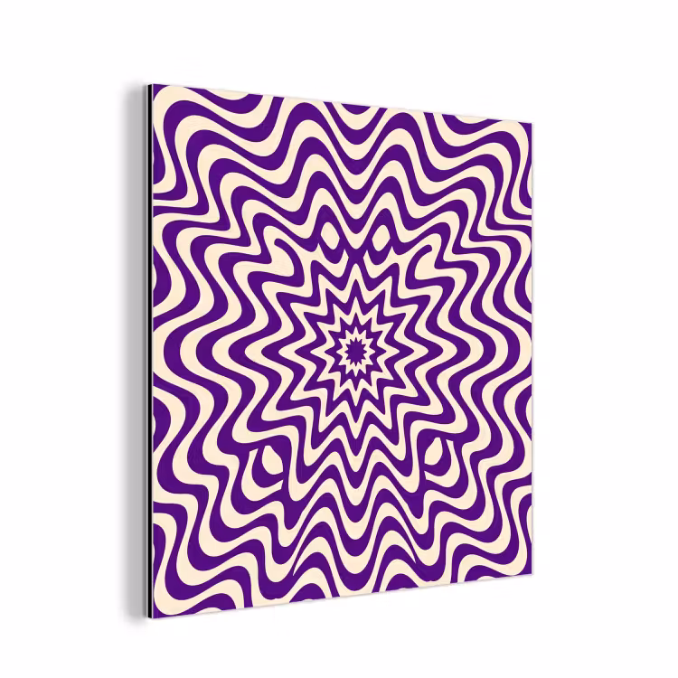 aluminium wall art - Abstract - Waves - Optical - Modern - Purple — 1