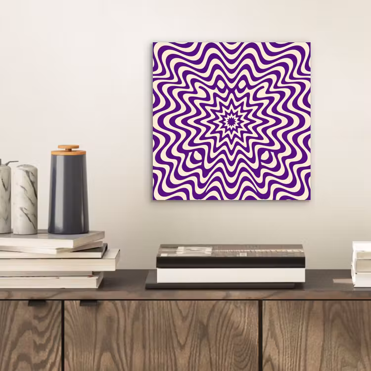 aluminium wall art - Abstract - Waves - Optical - Modern - Purple — 2