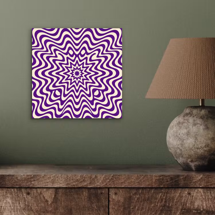 aluminium wall art - Abstract - Waves - Optical - Modern - Purple — 3