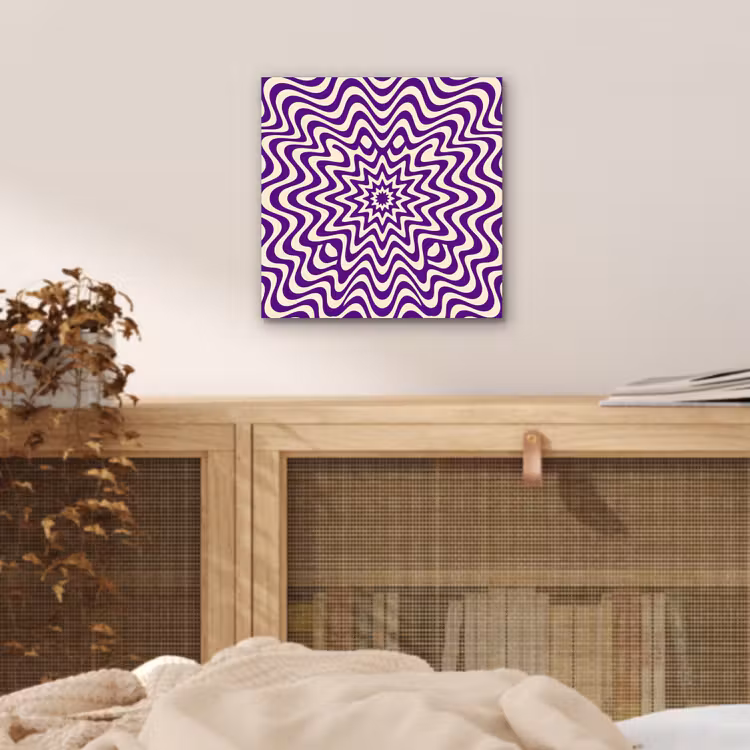 aluminium wall art - Abstract - Waves - Optical - Modern - Purple — 4