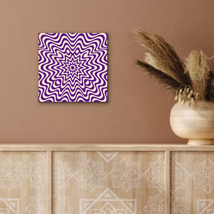 aluminium wall art - Abstract - Waves - Optical - Modern - Purple — 5
