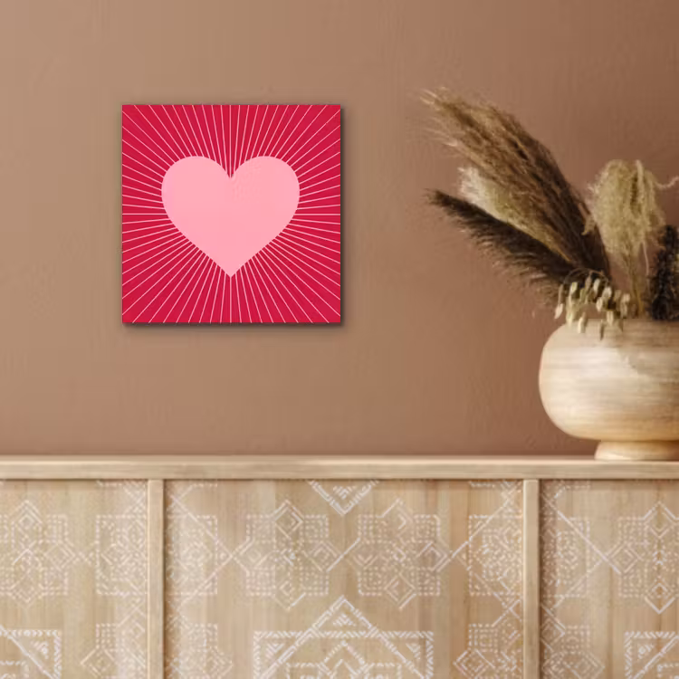 aluminium wall art - Heart - Rays - Love - Abstract - Pink — 5