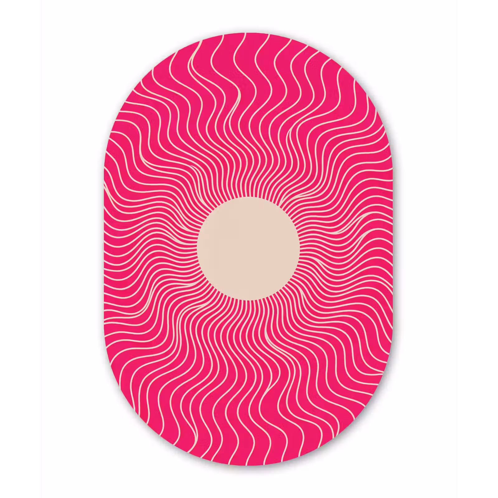 aluminium oval wall art - Abstract - Pattern - Pink — 1
