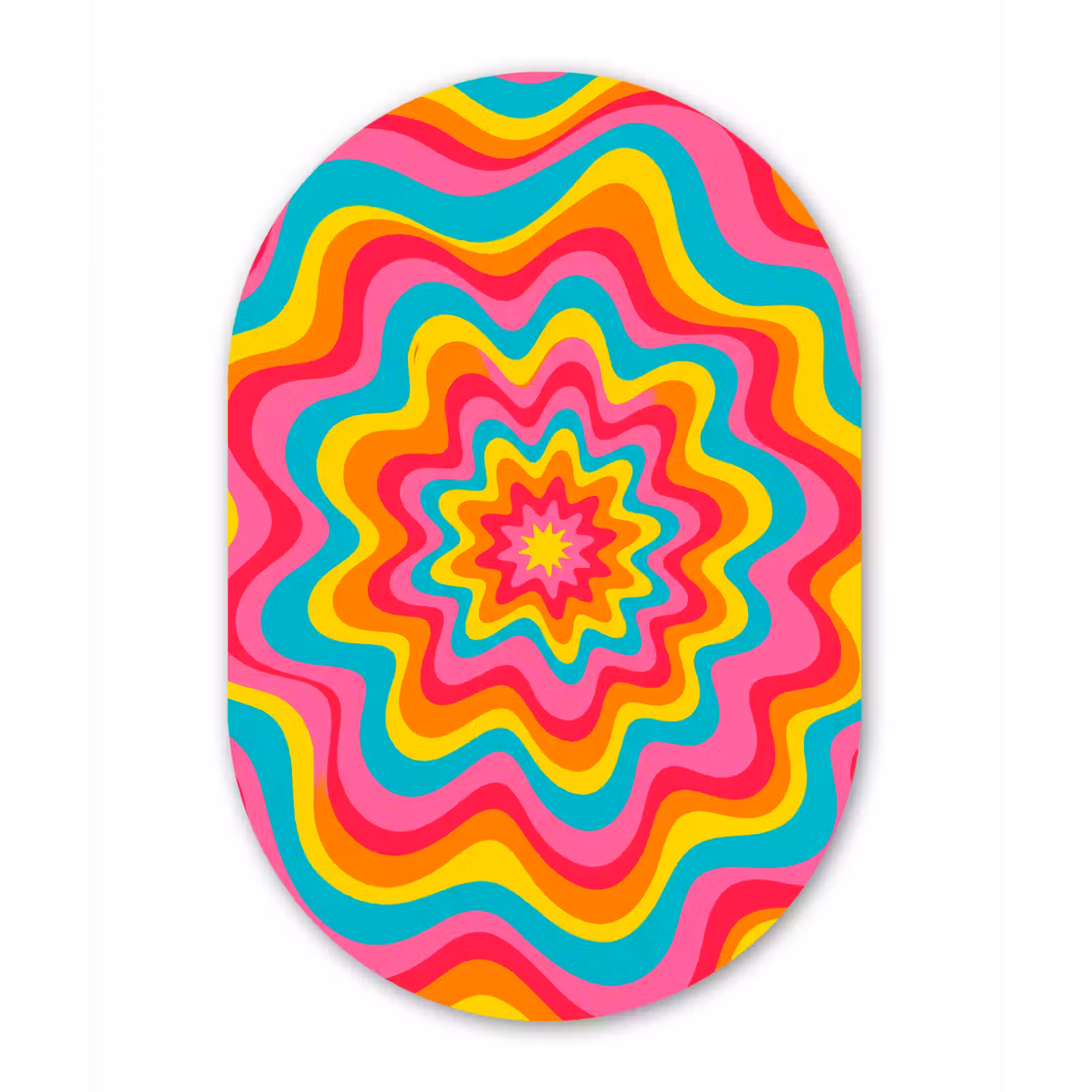 aluminium oval wall art - Pattern - Wavy - Colorful — 1