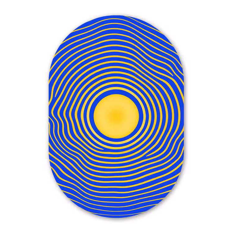 aluminium oval wall art - Abstract Pattern - Blue — 1