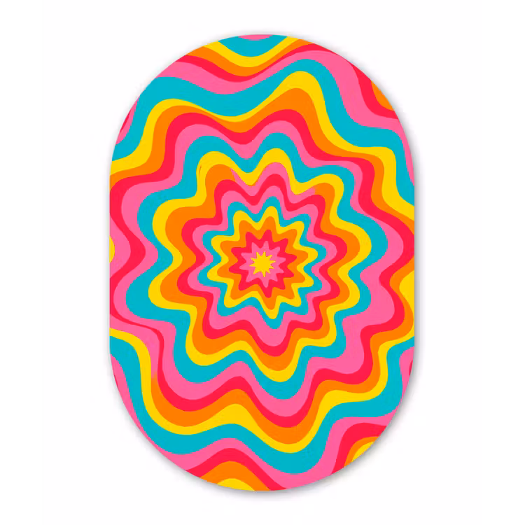 aluminium oval wall art - Pattern - Wavy - Colorful — 1