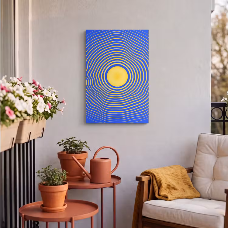 Outdoor Canvas Print - Abstract Pattern - Blue — 3