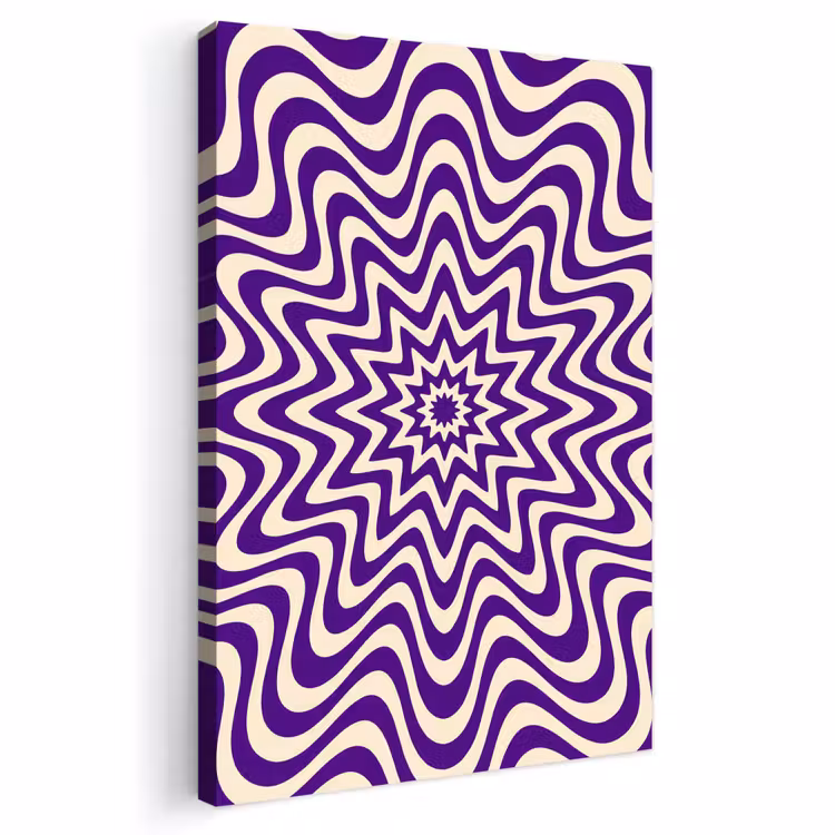 Outdoor Canvas Print - Abstract - Waves - Optical - Modern - Purple — 1