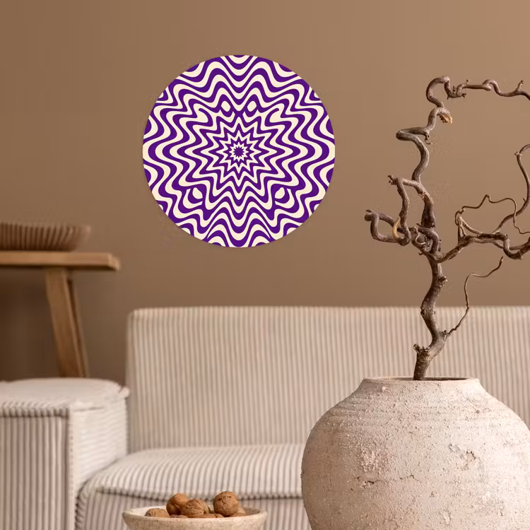Wallpaper Circle - Abstract - Waves - Optical - Modern - Purple — 2