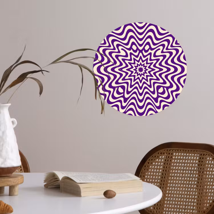 Wallpaper Circle - Abstract - Waves - Optical - Modern - Purple — 4