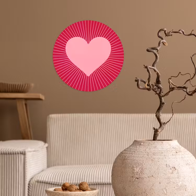 Wallpaper Circle - Heart - Rays - Love - Abstract - Pink — 2