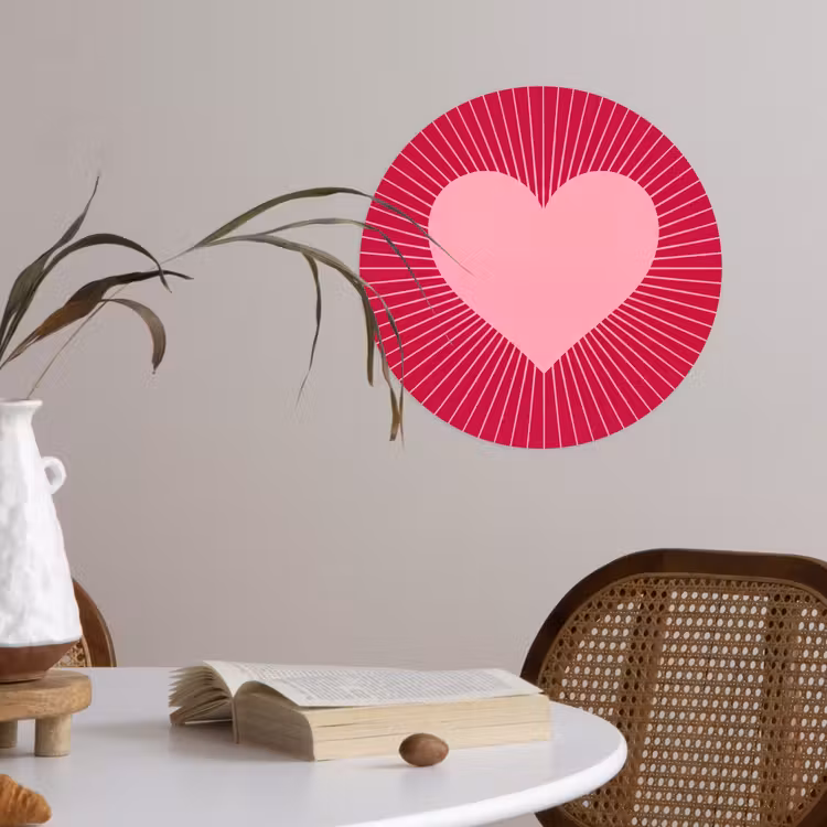 Wallpaper Circle - Heart - Rays - Love - Abstract - Pink — 4