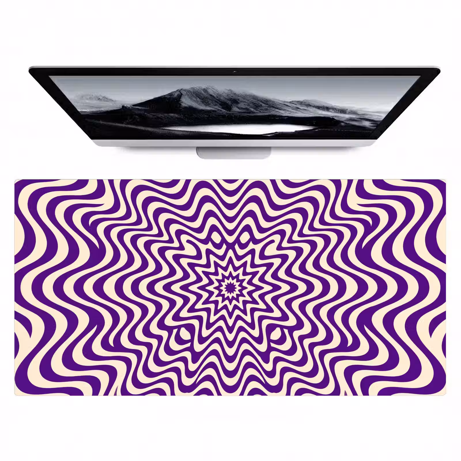 Desk Mat - Abstract - Waves - Optical - Modern - Purple — 1