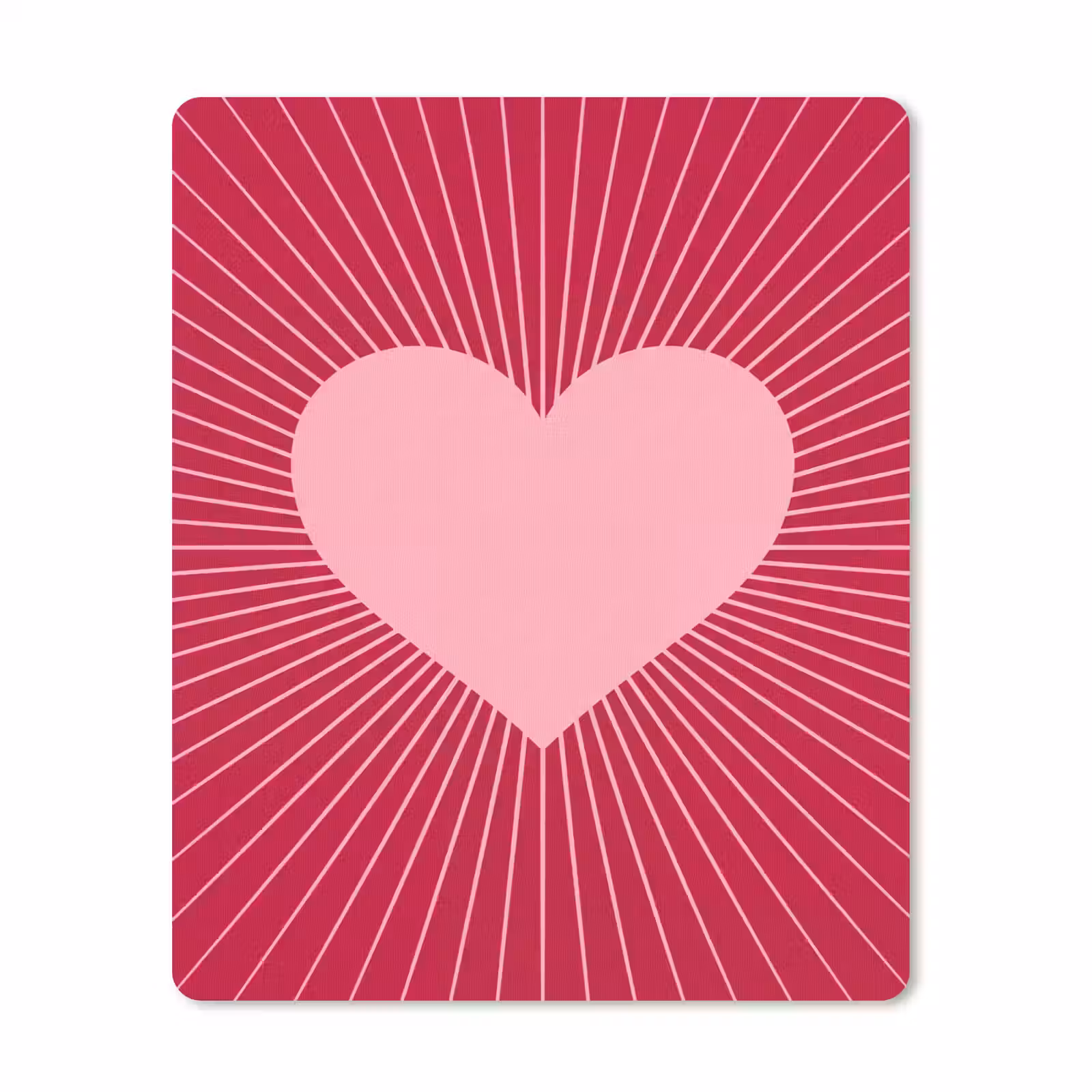 Mouse Pad - Heart - Rays - Love - Abstract - Pink — 1