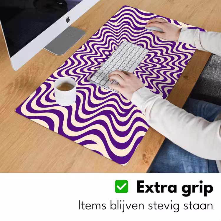 Desk Mat - Abstract - Waves - Optical - Modern - Purple — 6