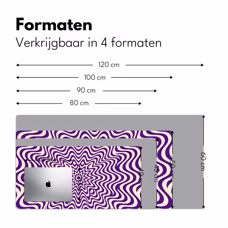 Desk Mat - Abstract - Waves - Optical - Modern - Purple — 8