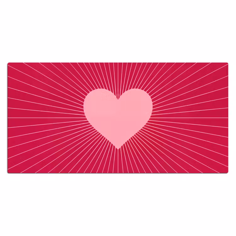 Desk Mat - Heart - Rays - Love - Abstract - Pink — 2