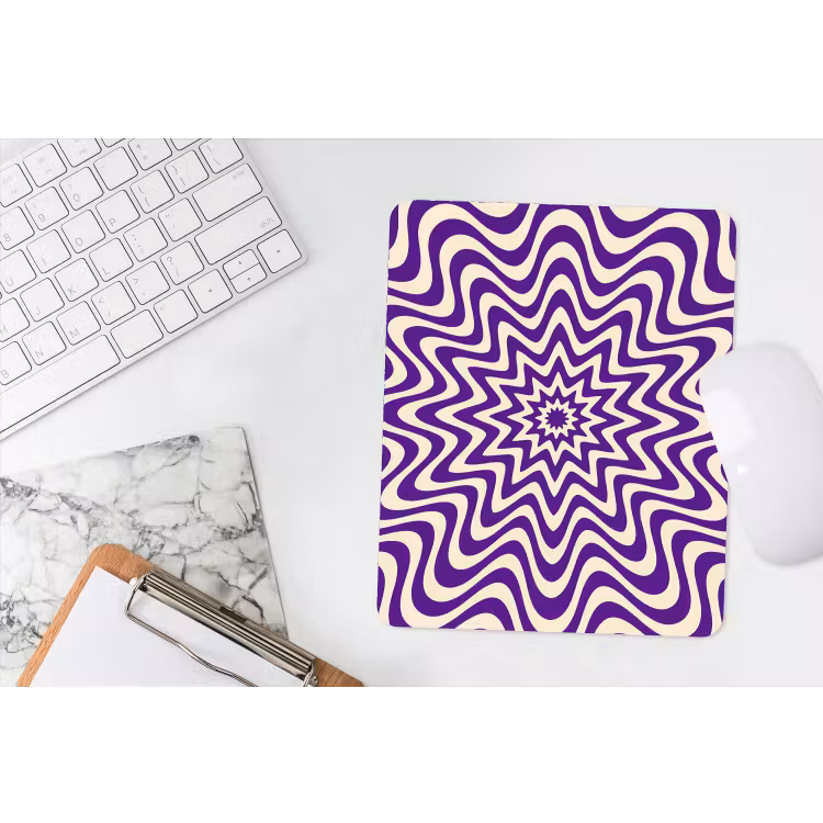 Mouse Pad - Abstract - Waves - Optical - Modern - Purple — 4
