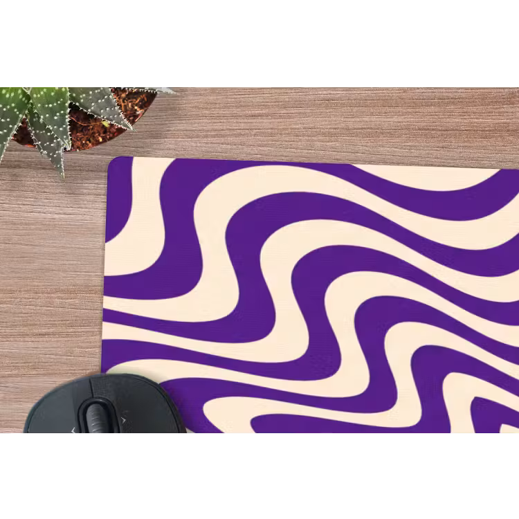 Mouse Pad - Abstract - Waves - Optical - Modern - Purple — 5