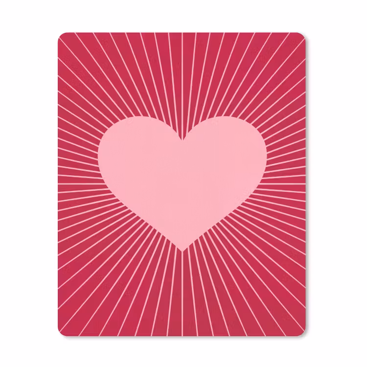 Mouse Pad - Heart - Rays - Love - Abstract - Pink — 1