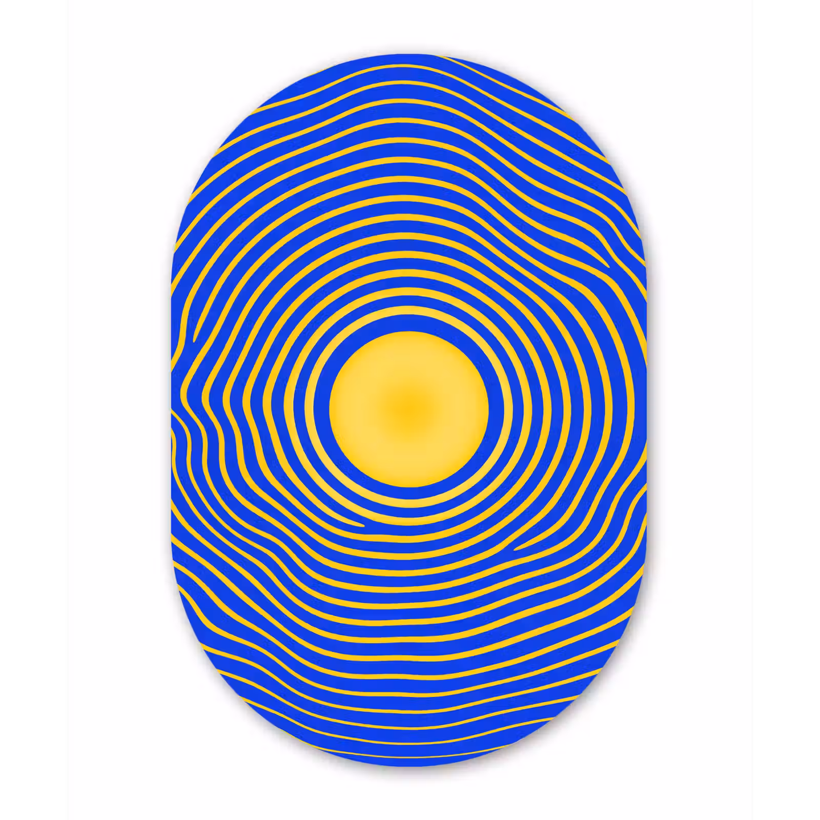 Oval - Glass - Abstract Pattern - Blue — 1