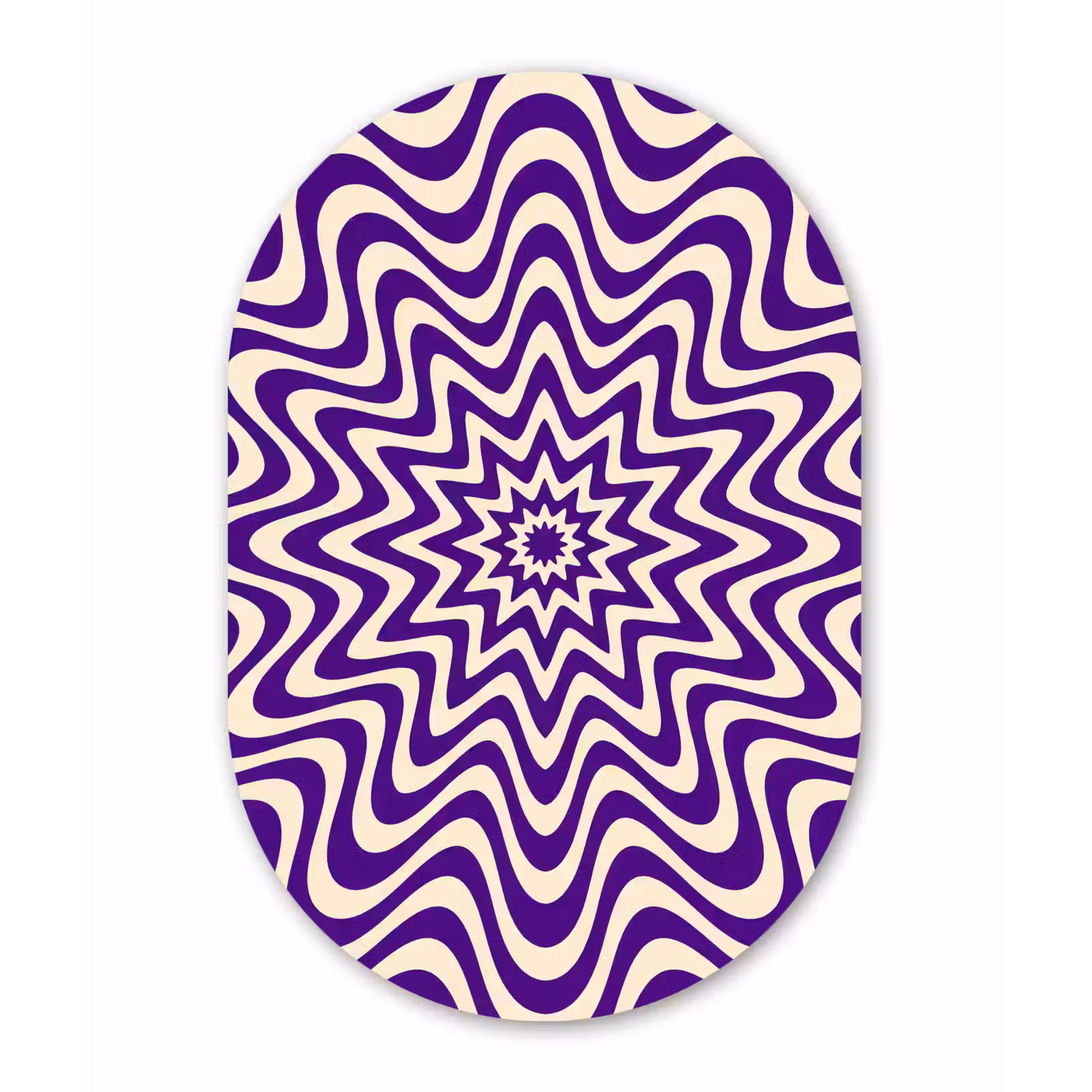 Oval - Glass - Abstract - Waves - Optical - Modern - Purple — 1