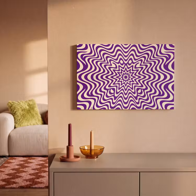 Canvas Print - Abstract - Waves - Optical - Modern - Purple — 1